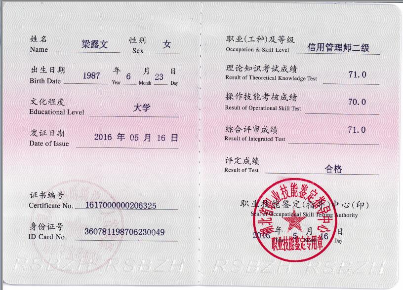 信用管理師-梁露文